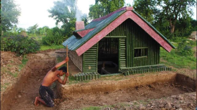 趣味原始生活:修建森林草屋