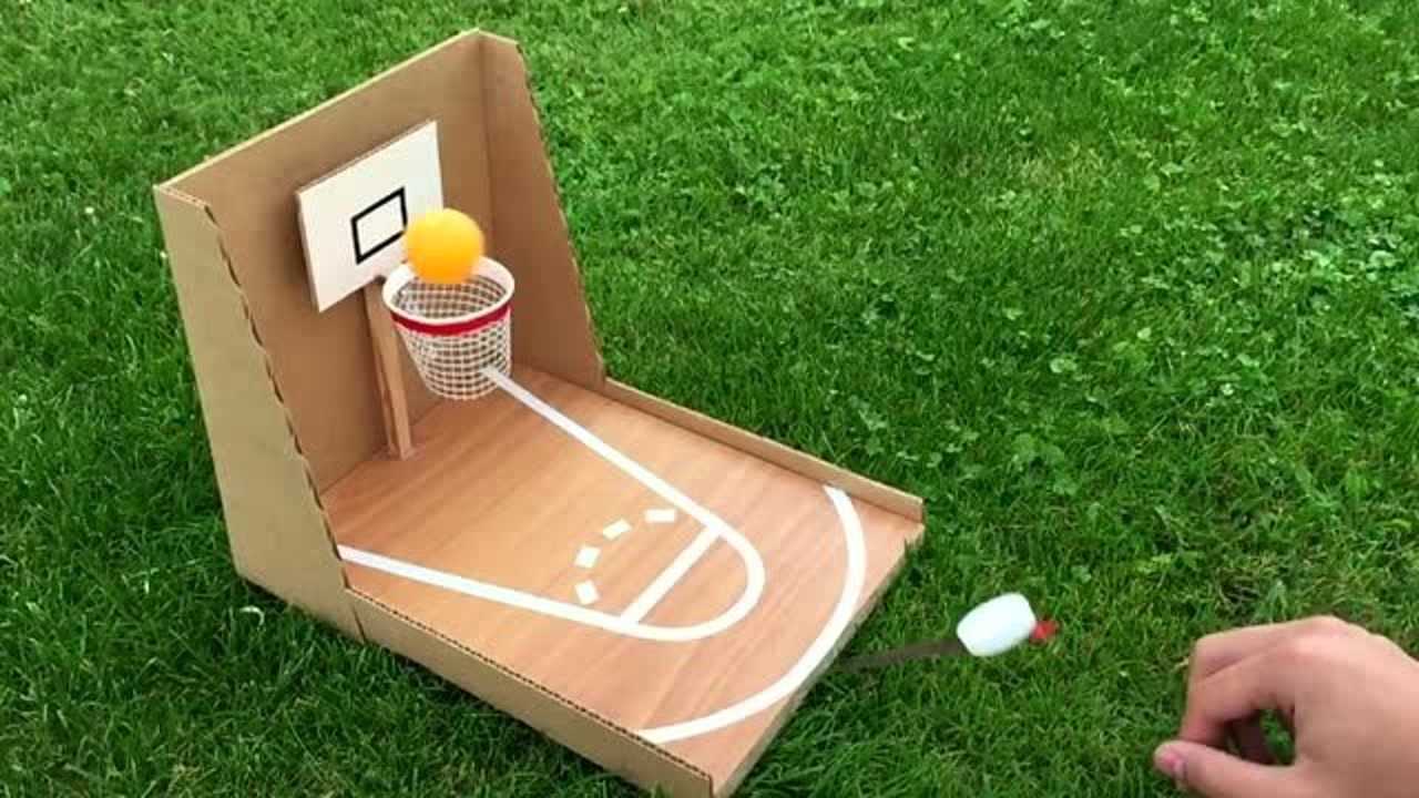 儿童创意手工diy制作简易的桌面篮球场,精美的手工,太有趣啦!