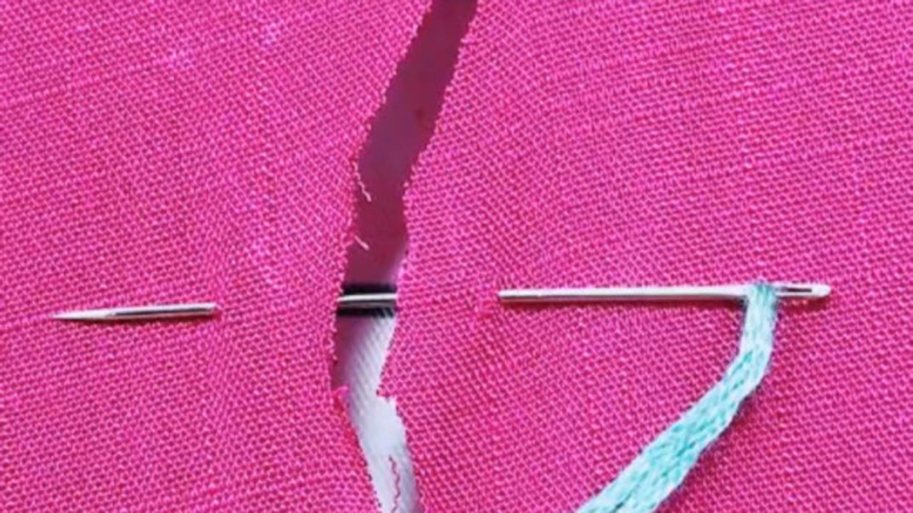 床单被熊孩子划了个长口子用祖传针法补救怎么样还不错吧