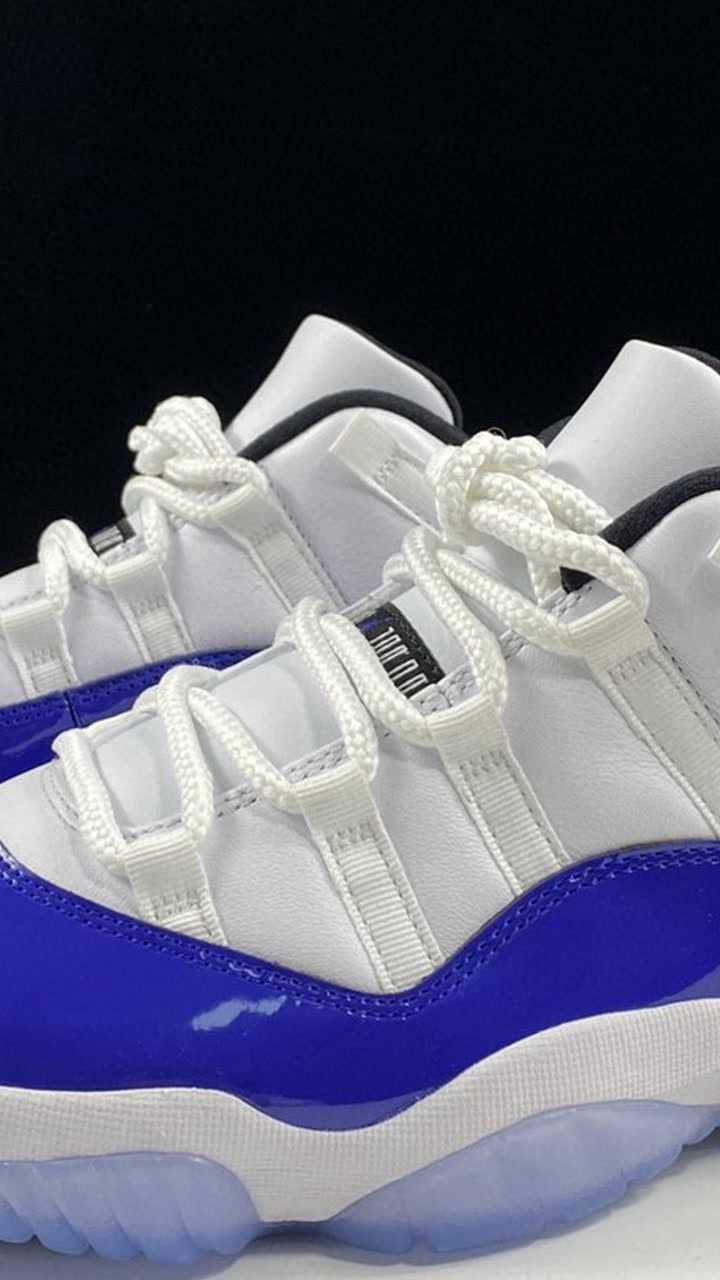 aj11低帮白蓝原厂裸鞋高清细节实拍