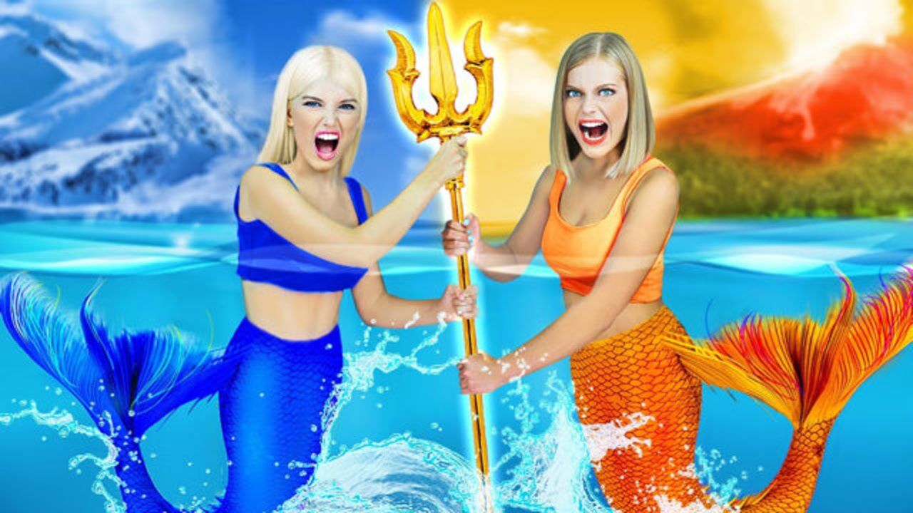 冰美人鱼vs火美人鱼互相花式大比拼结果你猜谁赢了