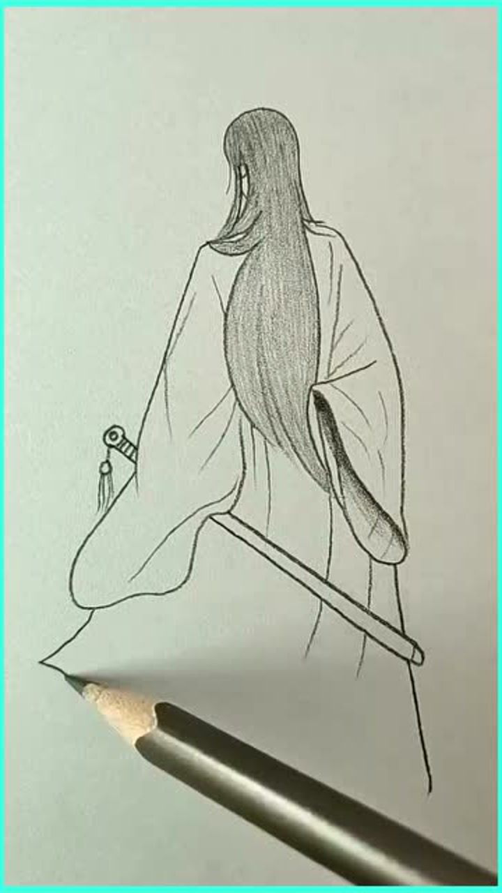 简易画教你画古代剑客的背影