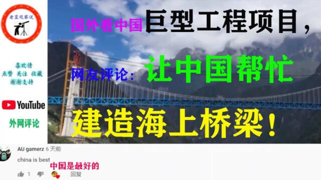 国外看中国巨型工程项目,网友评论:让中国帮忙建造海上桥梁!