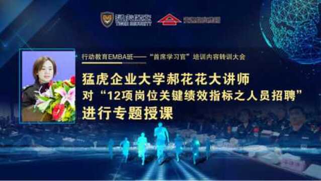 猛虎企业大学郝花花大讲师:12项岗位关键绩效指标之人员招聘