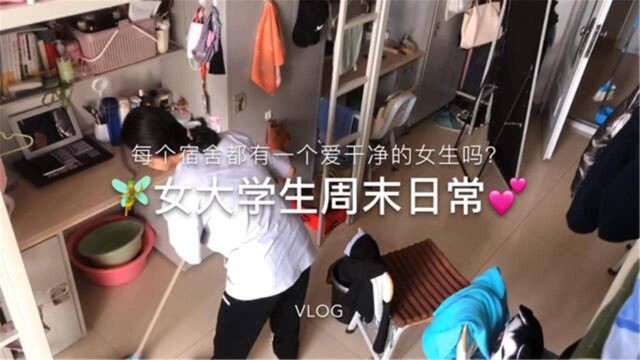 校园VLOG,女大学生法人周末日常,每个宿舍都有一个爱开净的女生吗