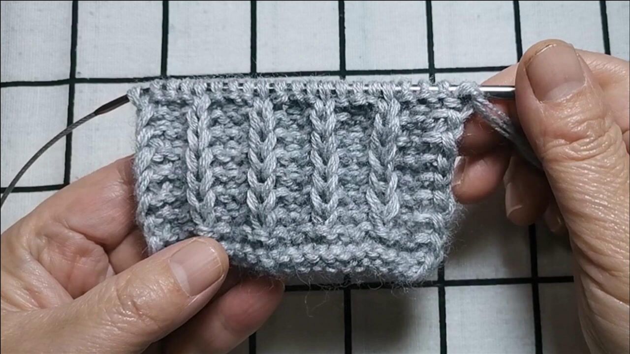 鱼骨花毛衣的编织法图片