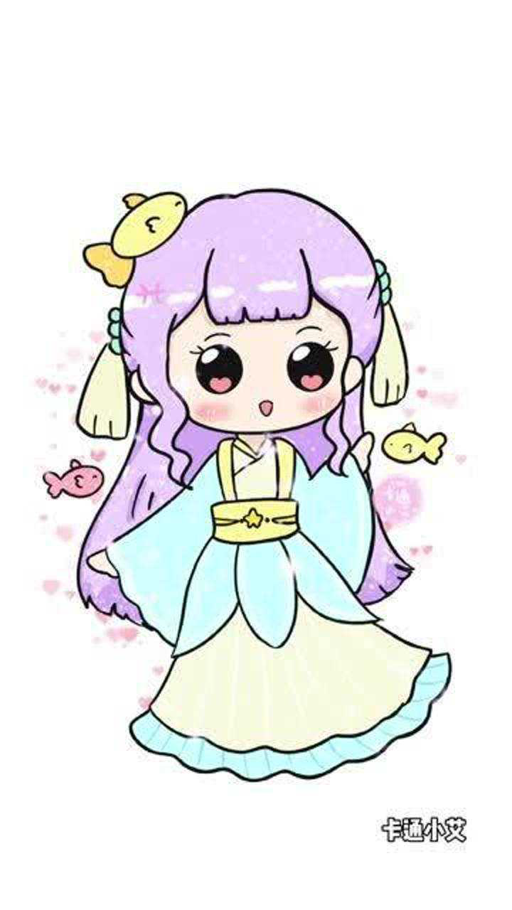 双鱼座公主q版古风十二星座双鱼座萌萌卡通