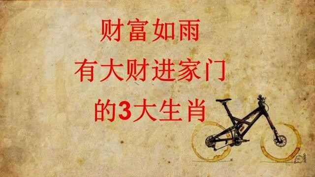 财富如雨,有大财进家门的3大生肖