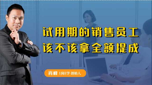 销售员试用期成交大单,公司规定无提成,最后离职不换而散!