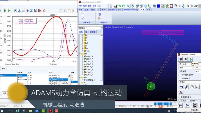 CAD/CAM技术:ADAMS动力学仿真牛头刨床机构