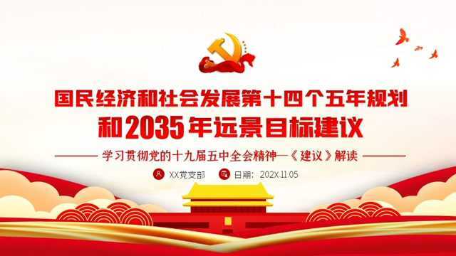 2035愿景目标精神专题党课学习ppt模板