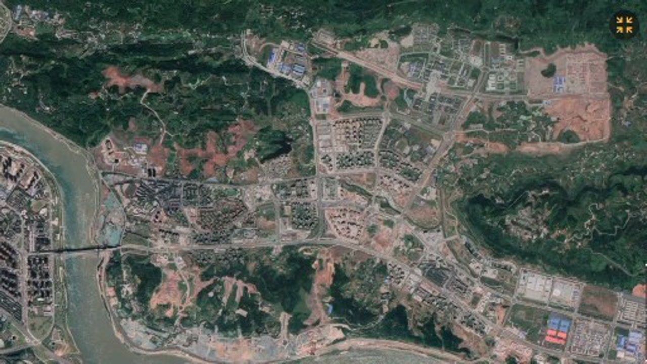 四川省宜宾市卫星俯瞰航拍