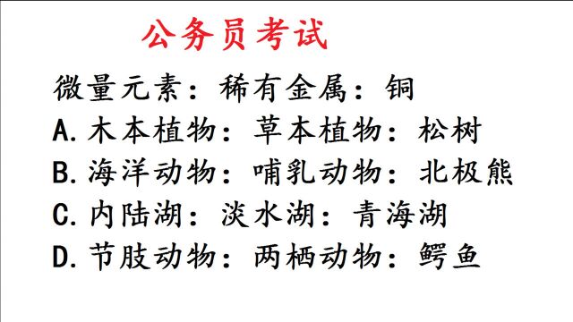 2019年国家公务员考试真题:微量元素:稀有金属:铜