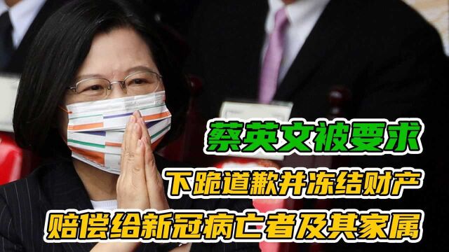 蔡英文被要求下跪道歉,并冻结财产赔偿给新冠病亡者及其家属