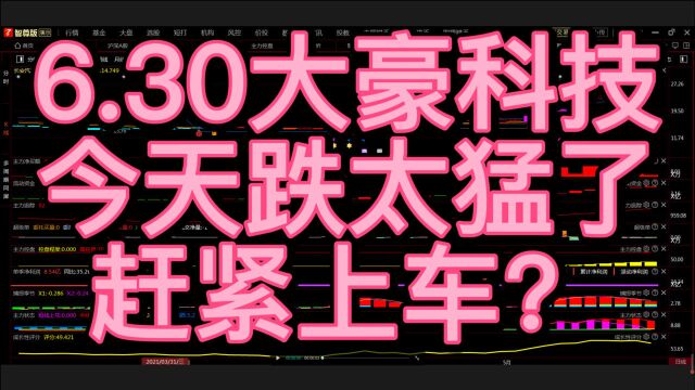 6.30大豪科技,今天跌太猛了,赶紧上车?