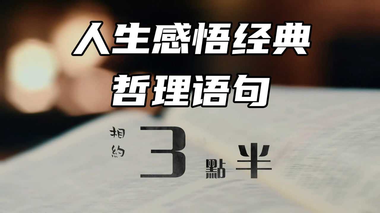 相约3点半经典哲理句子句句精辟令人深思人生哲理