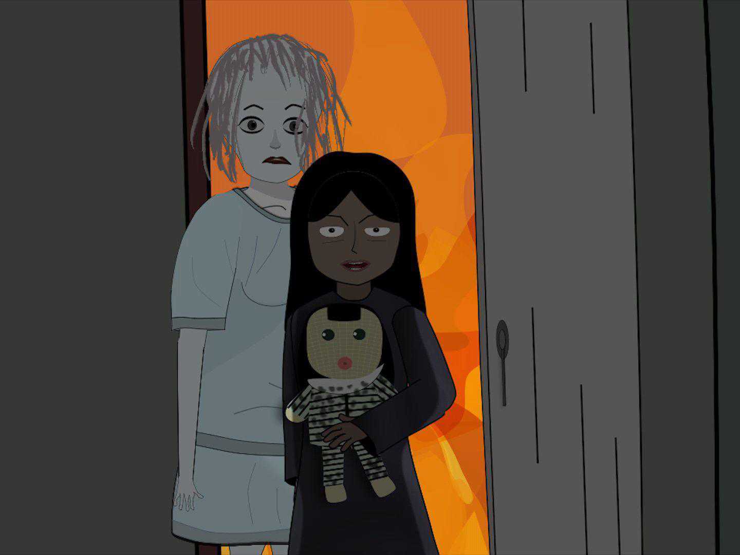 诡异动画恐怖的人皮娃娃女子失踪后一场大火让她现身民间故事