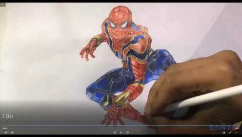 手绘：上天入地无所不能的英雄—蜘蛛侠，画起来吧！