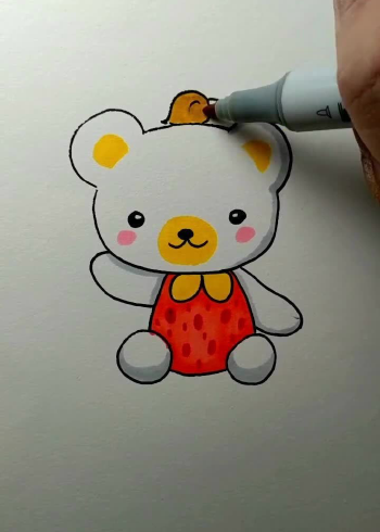可爱小熊简笔画 涂色图片