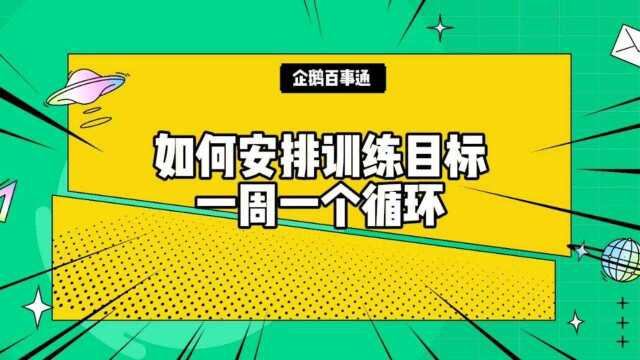 健身计划,这样安排训练目标