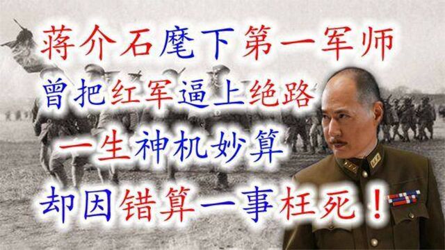 国民党第一军师,曾把红军逼上绝路,一生神机妙算却因错算一事枉死