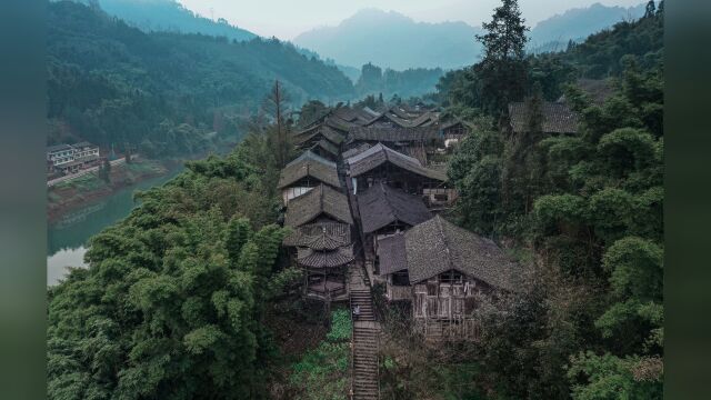 航拍雅安:即将消失的茶马驿站,望鱼古镇