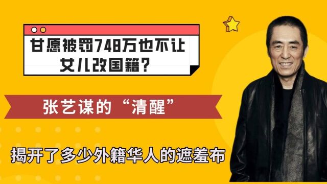 甘愿被罚748万也不让女儿改国籍?张艺谋的“清醒”,揭开了多少外籍华人的遮羞布