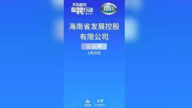 不负韶华 国聘行动 海南省发展控股有限公司云招聘