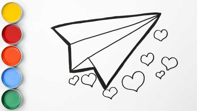 儿童简笔画纸飞机,宝宝启蒙英语早教涂色