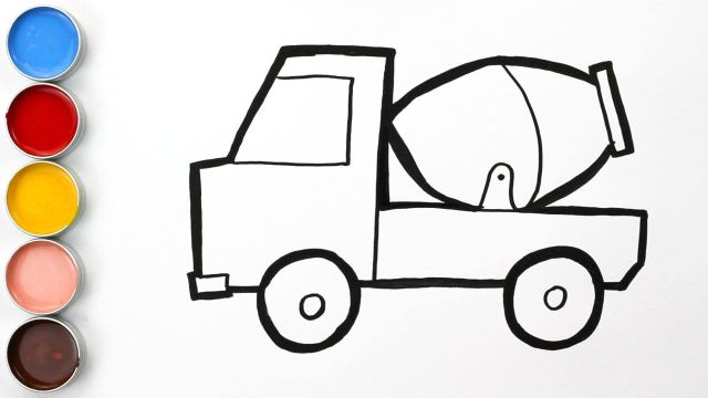 为宝宝喜欢的搅拌车涂色,色彩启蒙英语早教