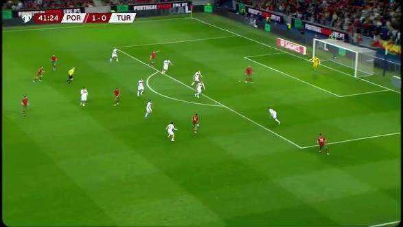 迪奥戈-若塔头球破门，葡萄牙2:0土耳其#世界杯预选