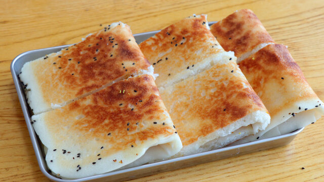 香煎桂花米糕的做法在家用大米就能做的早餐小吃松软又香甜