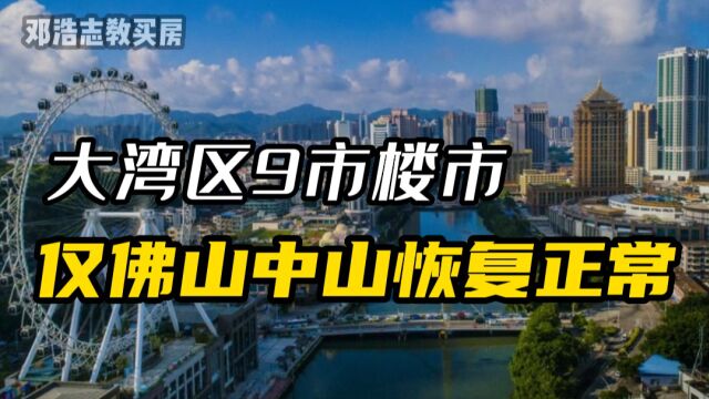 大湾区9市楼市,仅佛山、中山恢复“正常“