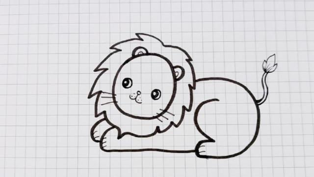 可爱的小狮子简笔画_腾讯视频