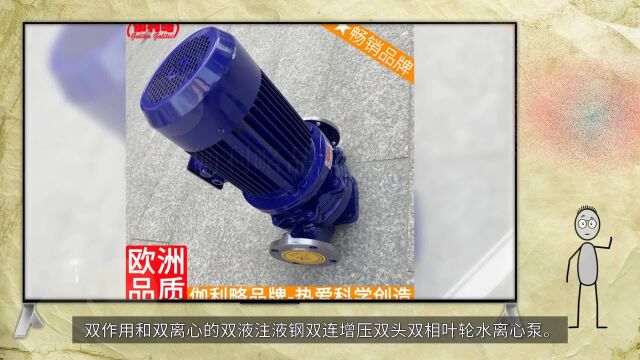 双作用和双离心的双液注液钢双连增压双头双相叶轮水离心泵