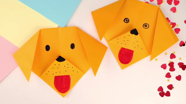 开心手工:如何折纸小狗头,简单易学哦手工折纸大全