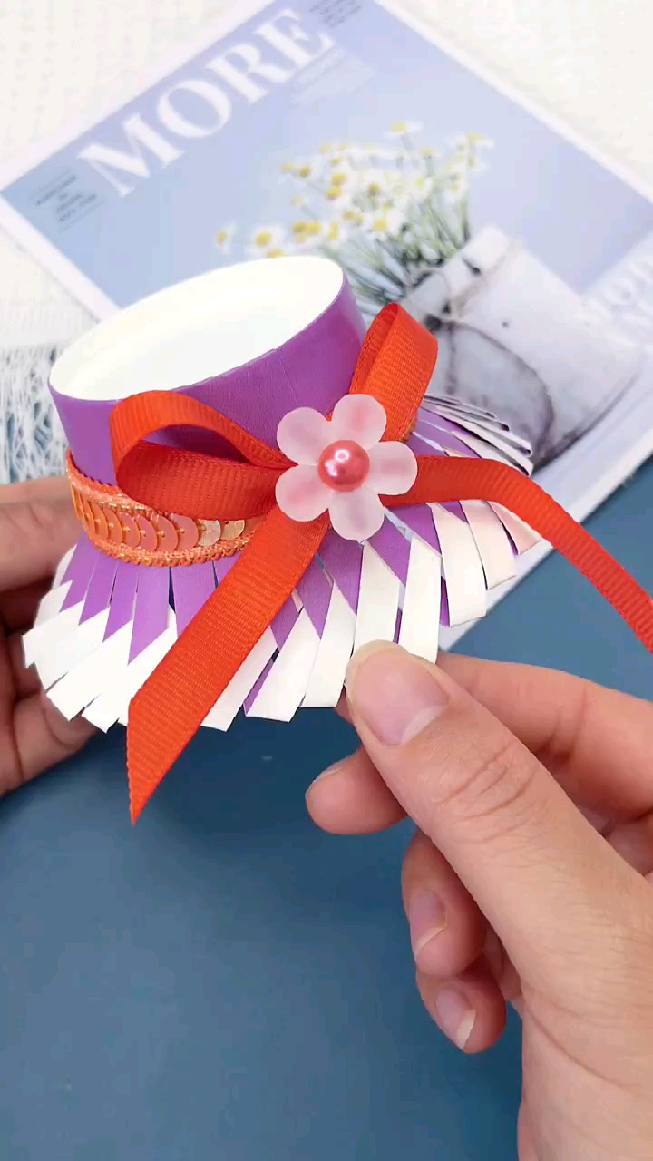 适合春天的手工～一次性纸杯做公主帽_腾讯视频