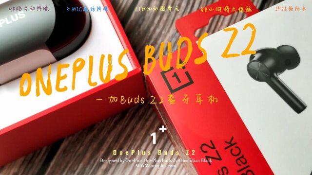 一加Buds Z2蓝牙无线耳机主动降噪沉浸听歌11mm动圈好音质听得见