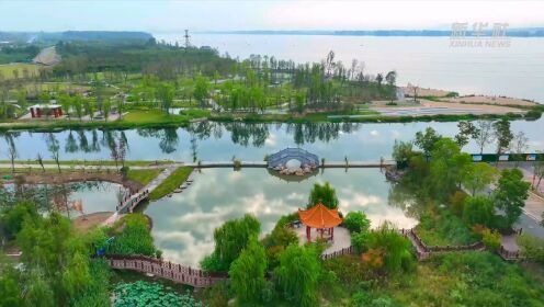 “云”游历史文化名城襄阳 俯瞰凤林古渡生态公园