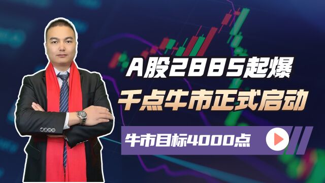 A股牛市2885点起爆,目标直指4000点,盈利目标25倍收益率