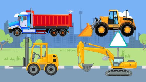 挖掘机和工程车施工动画乐园 _高清1080p在线观看平台_腾讯视频