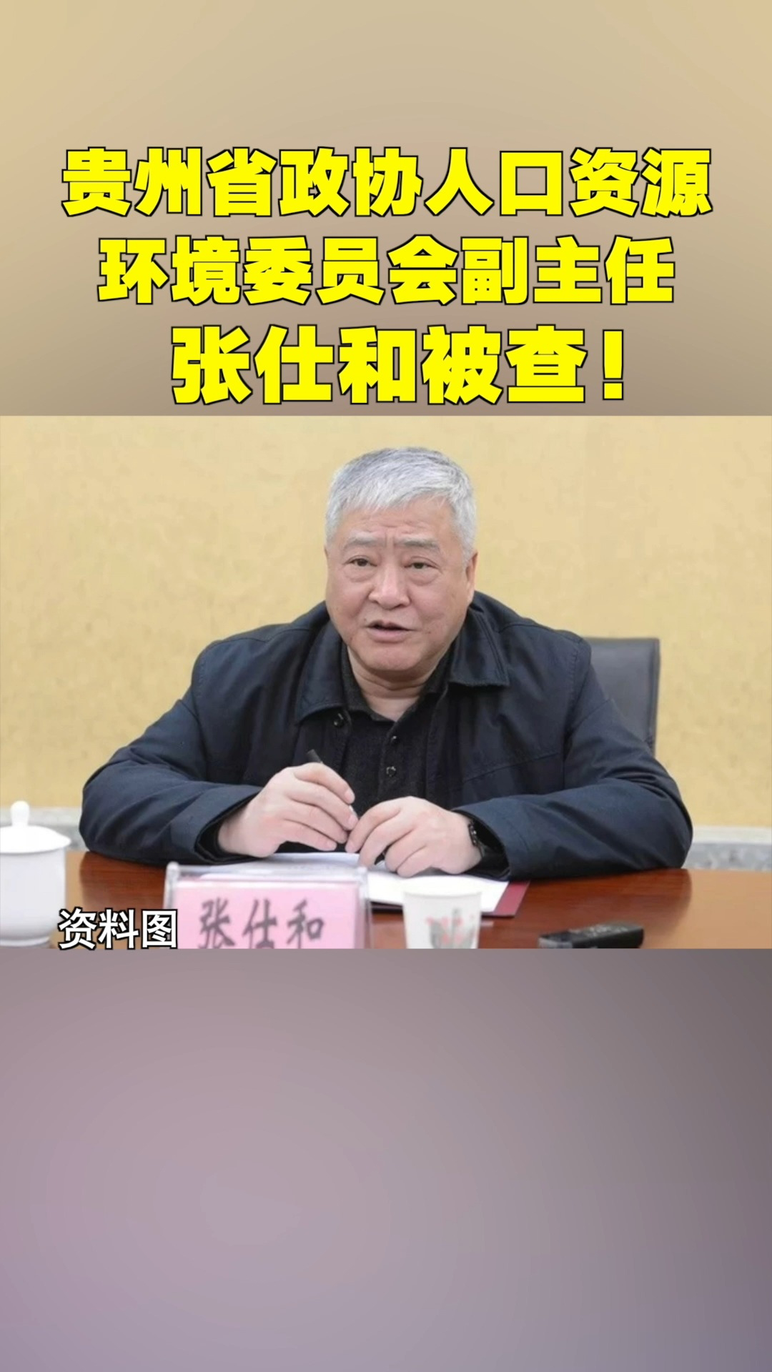 贵州省政协人口资源环境委员会副主任张仕和接受审查调查