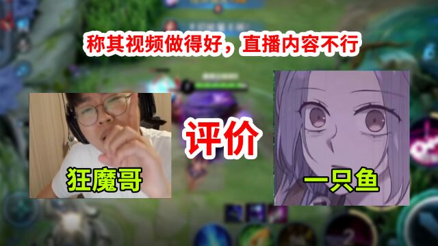 狂魔哥锐评一只鱼,称其不会直播只会做视频