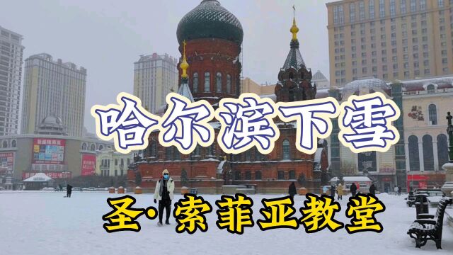 遇见哈尔滨第一场雪,浪漫圣索菲亚教堂,欧洲风情标志性建筑之