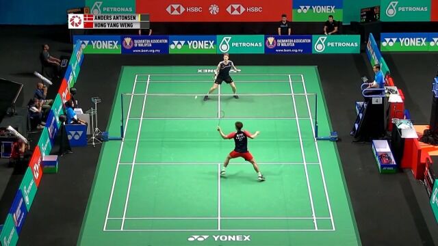 [Highlights]  MS  Anders Antonsen vs Weng Hongyang  2023 Malaysia Open R1