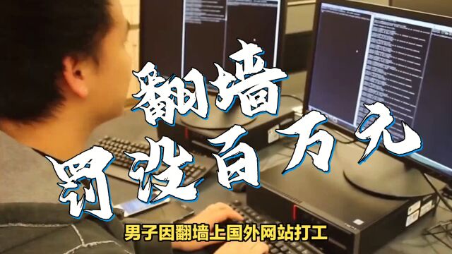 男子因翻墙上国外网站打工被公安机关罚没百万元