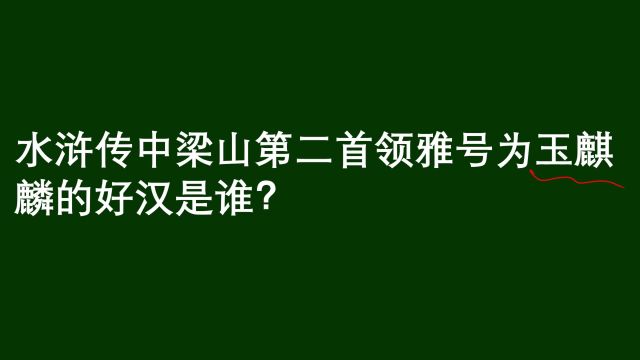 公考题:水浒传中,雅号玉麒麟的好汉是谁呢