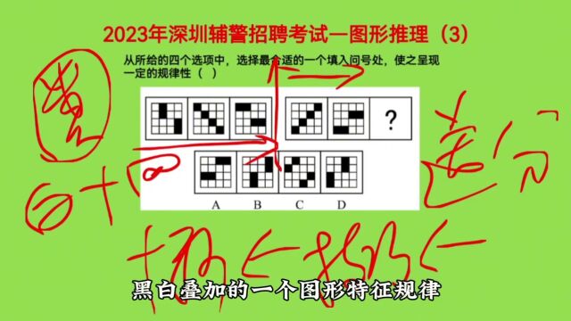 2023年深圳辅警招聘考试,图形推理3,考查图形叠加规律