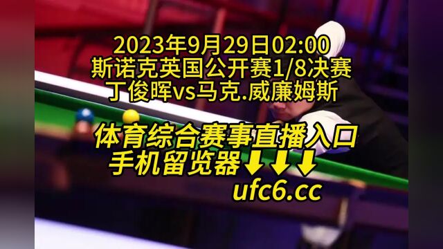 斯诺克英国公开赛1/8决赛官方直播:丁俊晖vs马克.威廉姆斯(中文)高清视频观看