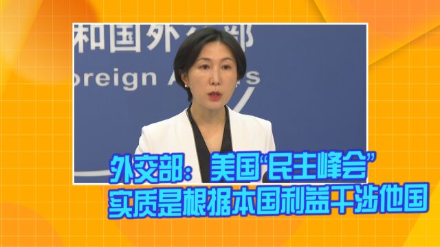 外交部:美国“民主峰会” 实质是根据本国利益干涉他国